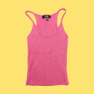 Lulu's Vibrant Pink Ribbed Crop Top